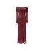 Womens/ladies Adoni Off Shoulder Maxi Dress Deep Plum Bardot-2