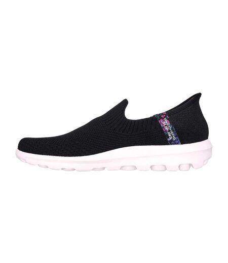 Womens/ladies go walk travel tahiti trainers black Skechers