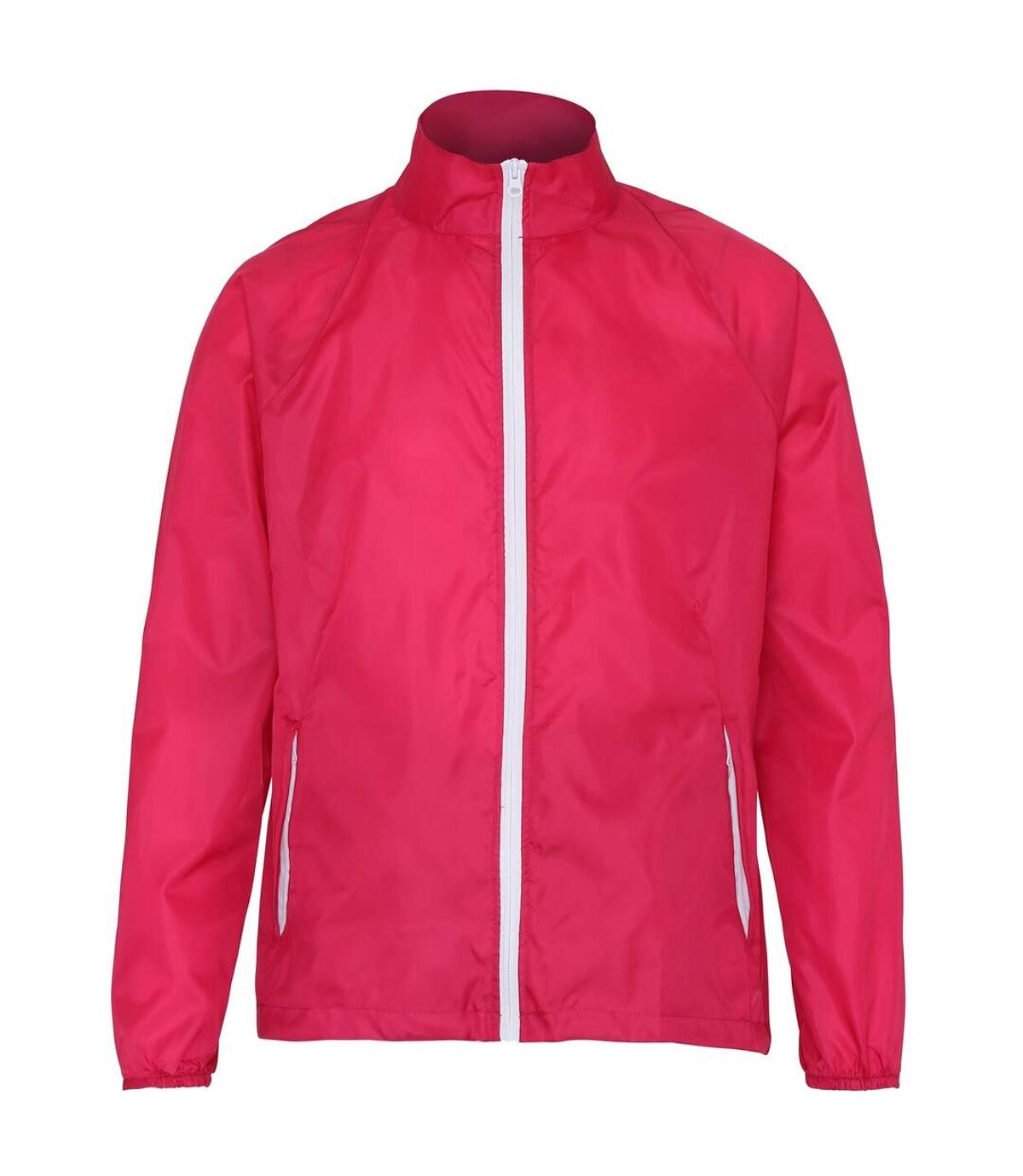 2786 Mens Contrast Lightweight Windcheater Shower Proof Jacket (Hot Pink/ White) - UTRW2501