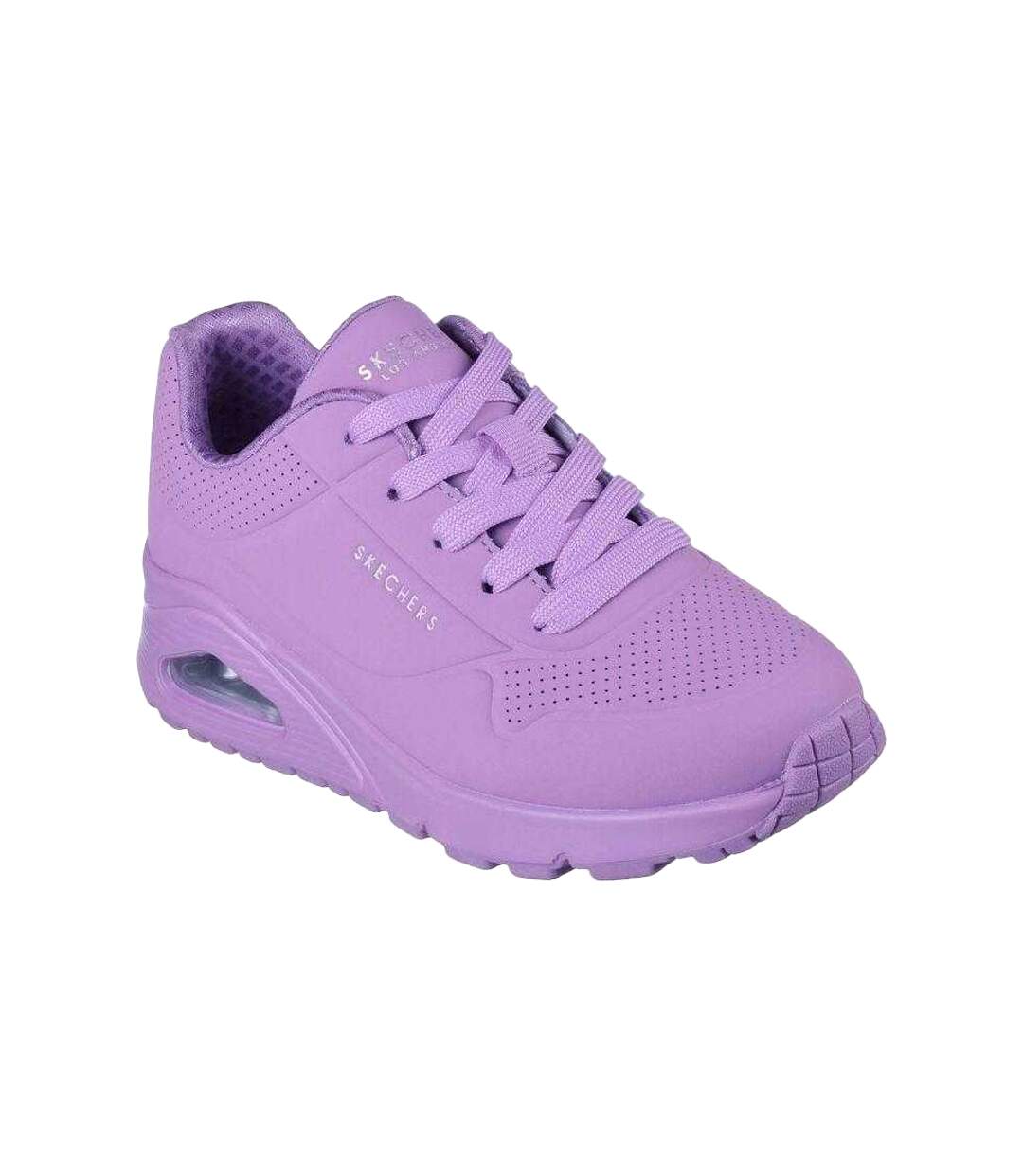 Childrens/kids Uno Gen1 Neon Glow Trainers Violet Skechers-1
