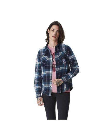 Chemise femme à carreaux tissés avec patch et logo bouclettes au dos Vondutch