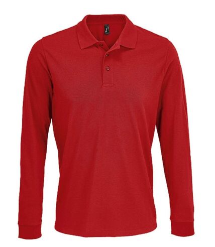 Polo manches longues - Homme - 03983 - rouge