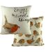 Robin cushion cover one size brown/orange/off white Evans Lichfield