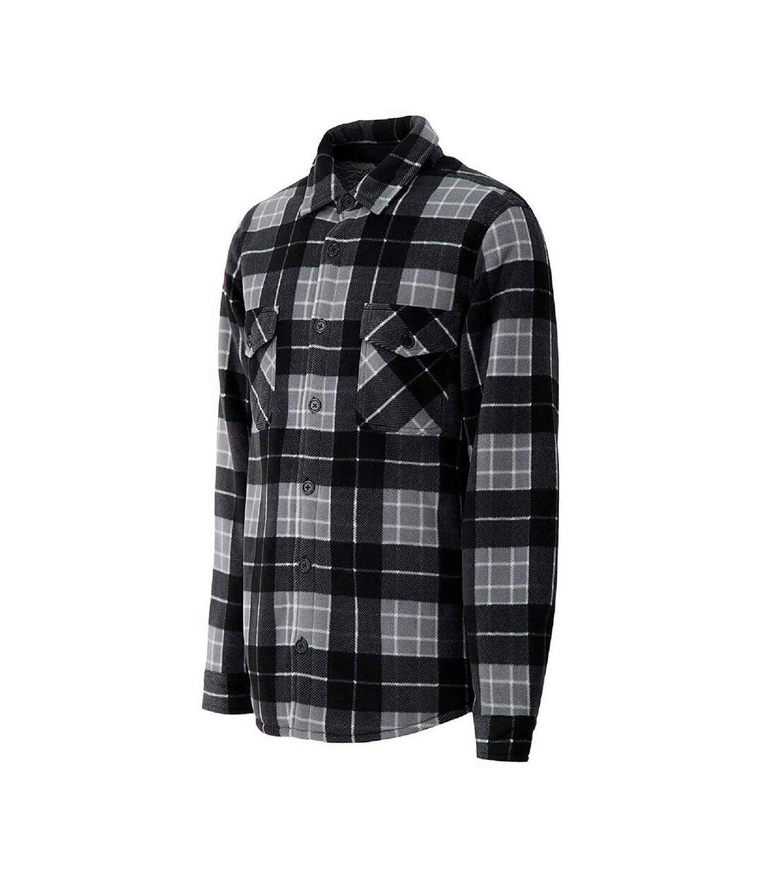 Mens Quilted Plaid Pattern Thermal Long Sleeve Winter Jacket-2