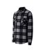Mens Quilted Plaid Pattern Thermal Long Sleeve Winter Jacket-2