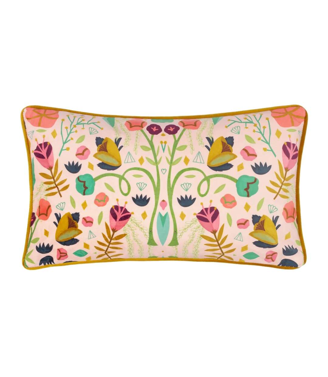 Riverside botanics illustration cushion cover one size pink/navy Kate Merritt-1