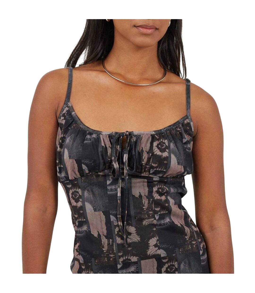 Robe À Bretelles Femme Gris Noir Brave Soul-4