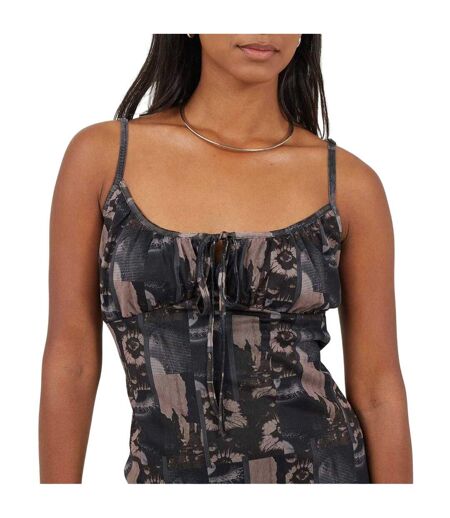 Robe À Bretelles Femme Gris Noir Brave Soul