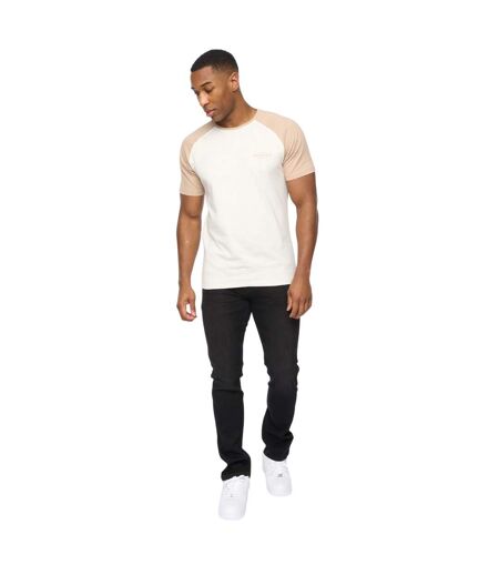 Mens meza t-shirt off white/stone Crosshatch