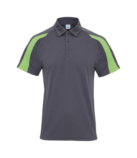 Polo Motif/style Contrasté Cool Homme Charbon Vert Citron Just Cool