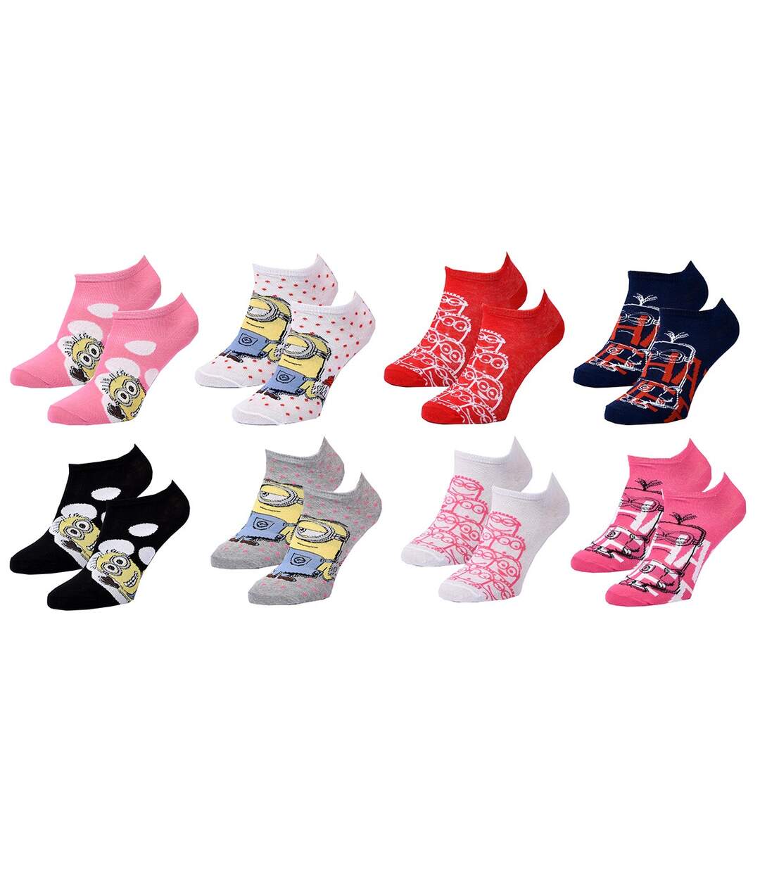 Pack de Chaussettes Femme Licence Fantaisies-Assortiment modèles photos selon arrivages- Pack de 8 Paires MIN SNEAKER 4812-1