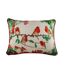 Chenille robin christmas cushion cover one size red/green/white Evans Lichfield-1