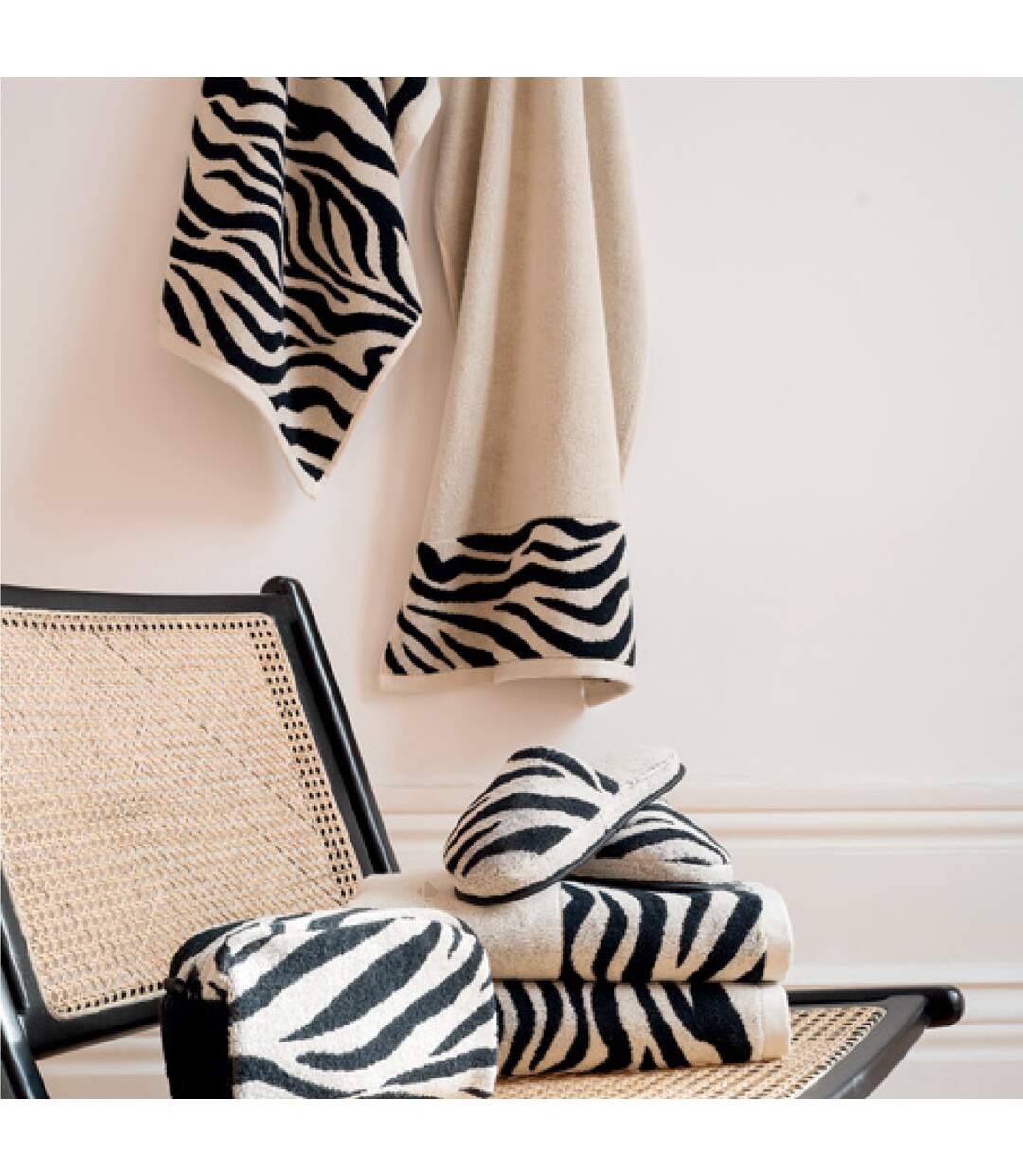 Parure de bain absorbante coton ZEBRA - 7 pièces Bordure zèbre-2