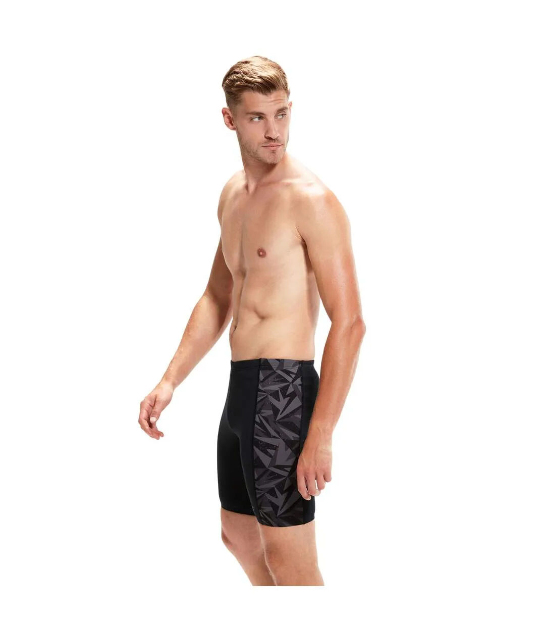 Short De Bain Hyperboom Homme Noir Gris Oxyde Speedo-1