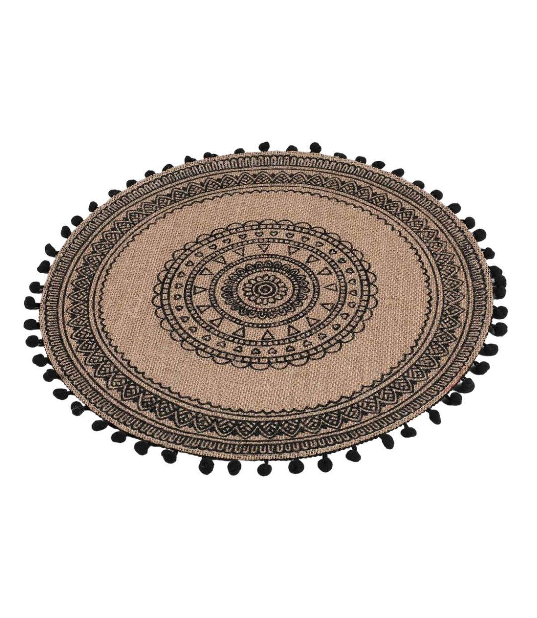 Set de Table en Jute Renata 38cm Noir-1