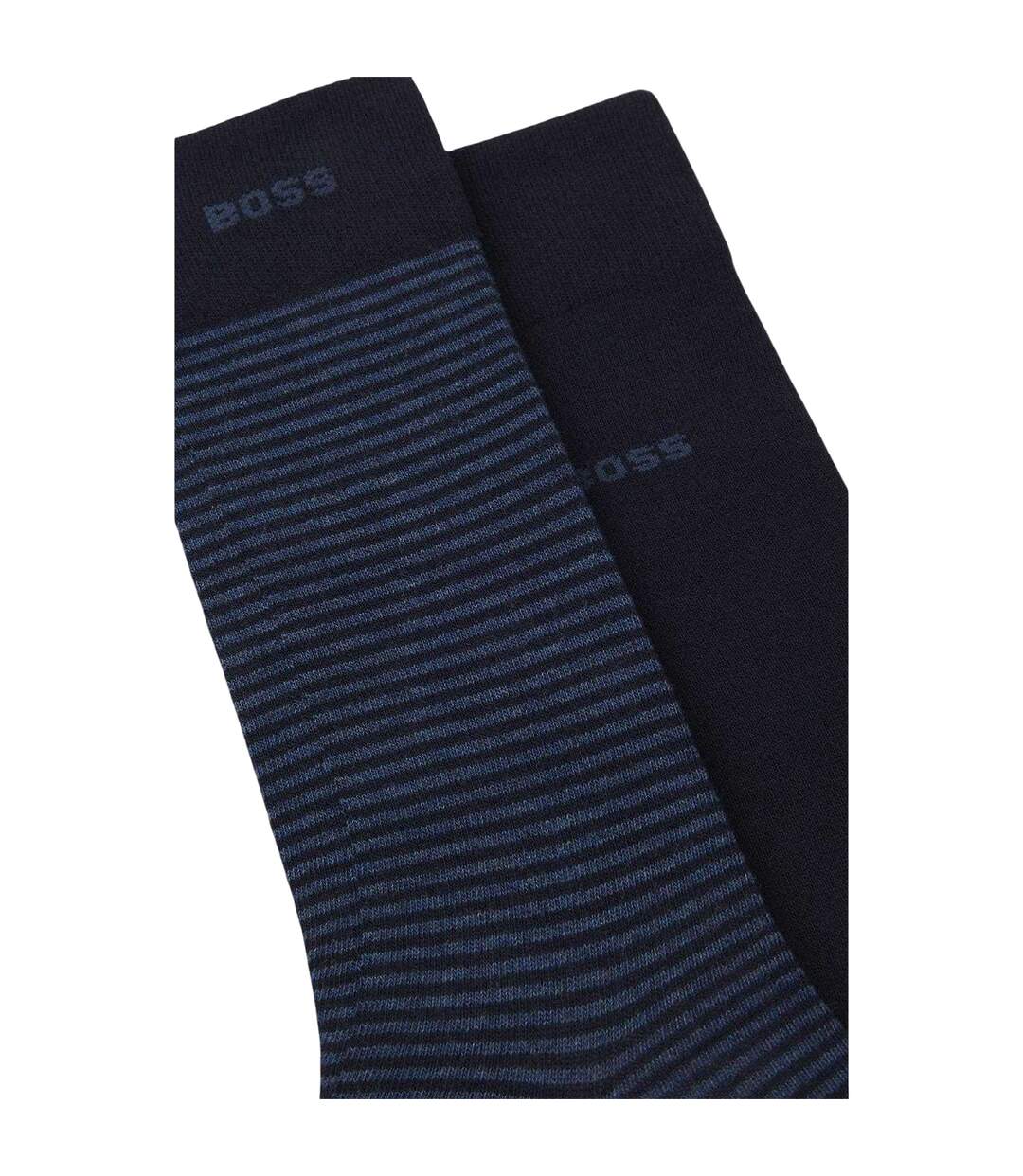 Pack Of 2  Mens Socks  Dark Blue Stripe Boss-3