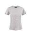 Womens/ladies Heavy T-shirt Grey Melange Printer-2