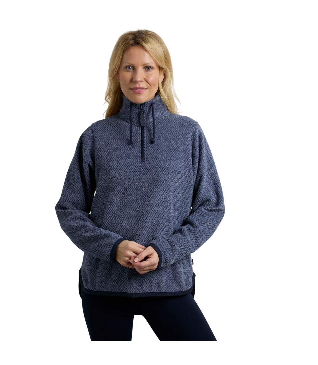 Womens/ladies odina zig zag fleece dark blue Weird Fish-3