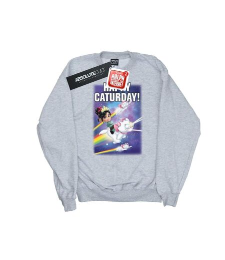 Disney Sweat-shirt Womens/Ladies Wreck It Ralph Happy Caturday (Gris sportif) - UTBI43195