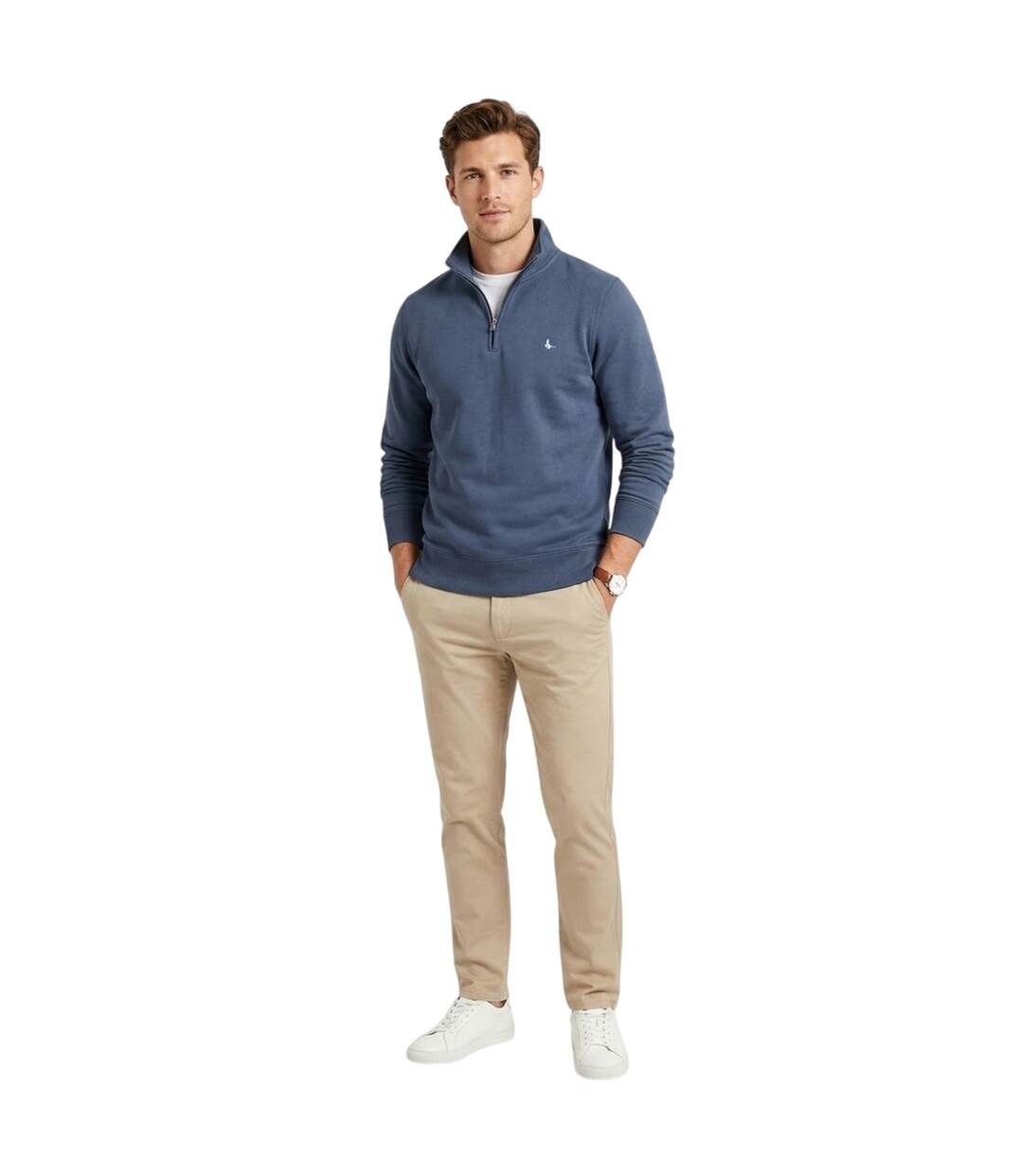 Mens Barchester Quarter Zip Sweatshirt Indigo Jack Wills-3