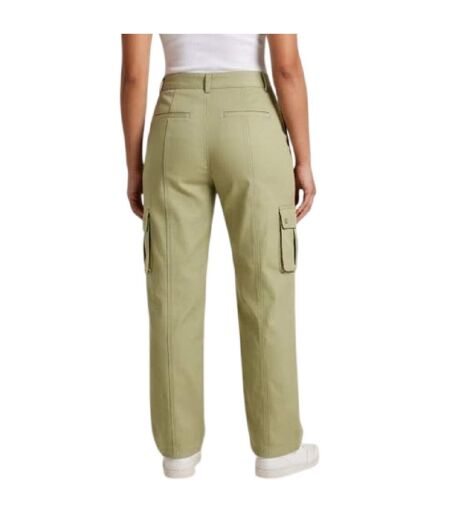 Womens/ladies High Rise Cargo Trousers Olive Missy Empire