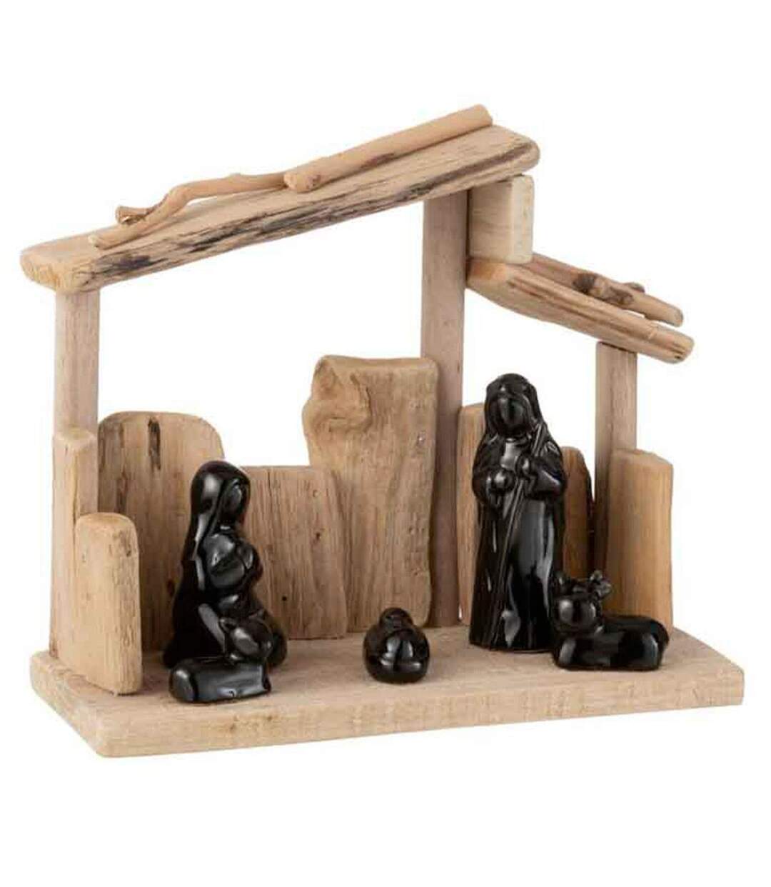 Crèche de Noël Toitures en Pente 23cm Marron-1