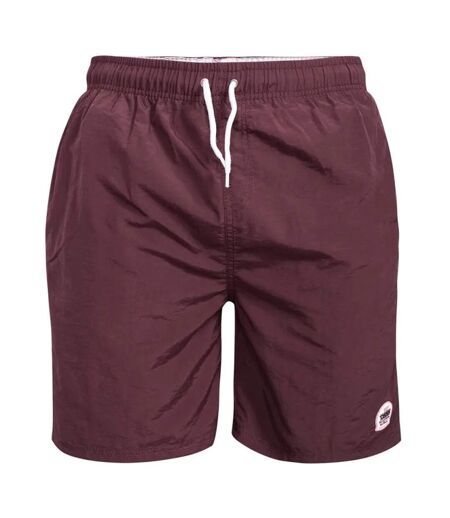 Duke Mens Yarrow D555 Full Length Swim Shorts (Burgundy) - UTDC205