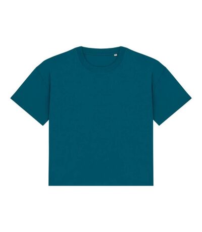 Womens/ladies Oversized T-shirt Peacock Green Native Spirit