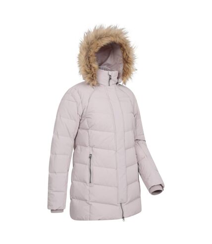 Womens/ladies isla ii long down jacket light beige Mountain Warehouse