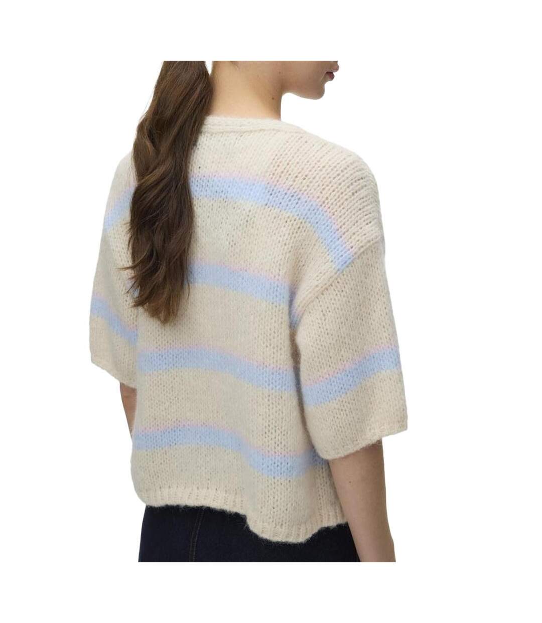 Gilet jaune/bleu femme vero moda maybe-2