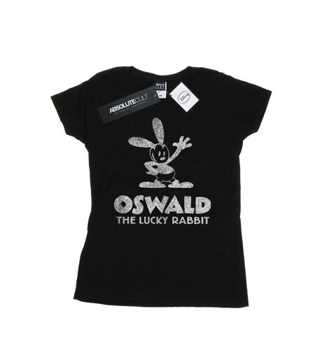 Disney T-shirt en coton avec logo Oswald Femme/Ladies (Noir) - UTBI15664