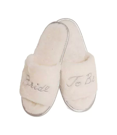 Chaussons Mules Motif/style Paillettes Bride To Be Femme Blanc Keanu