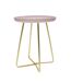 Table d'appoint en métal design Glossy - Diam. 40 x H. 48 cm - Rose pastel