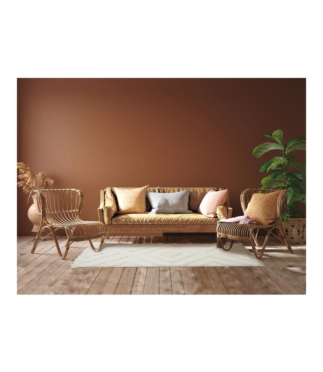 Tapis Déco Tufté Ethnique 120x170cm Écru-3