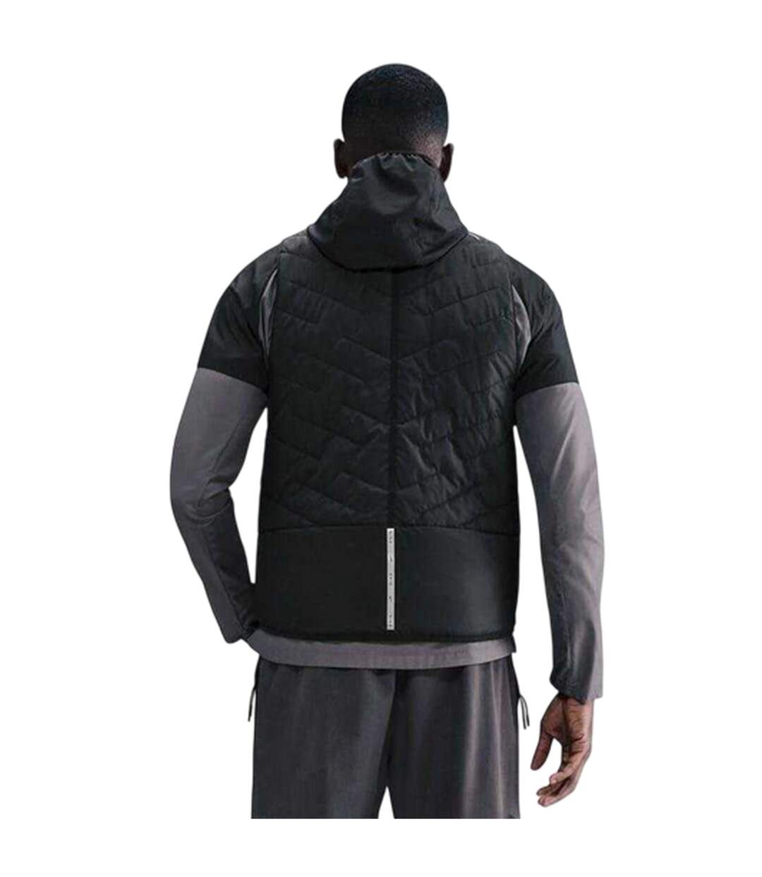 Mens City Side Quilted Gilet Black Red Nike-3