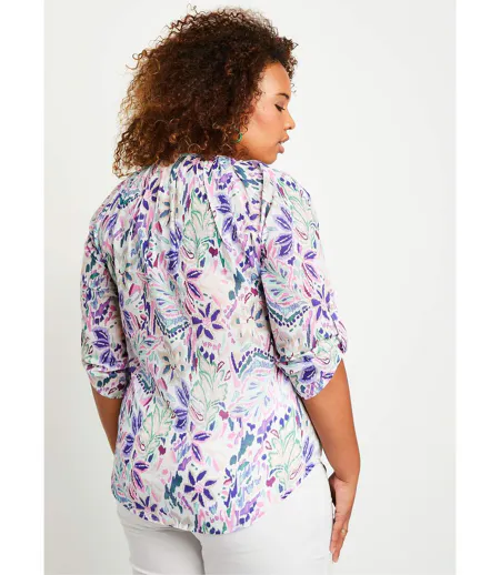 Tunique longue boutonnée voile coton