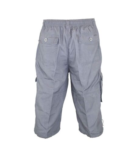 Duke Mens Mason Kingsize Cargo Capri Shorts (Grey) - UTDC250