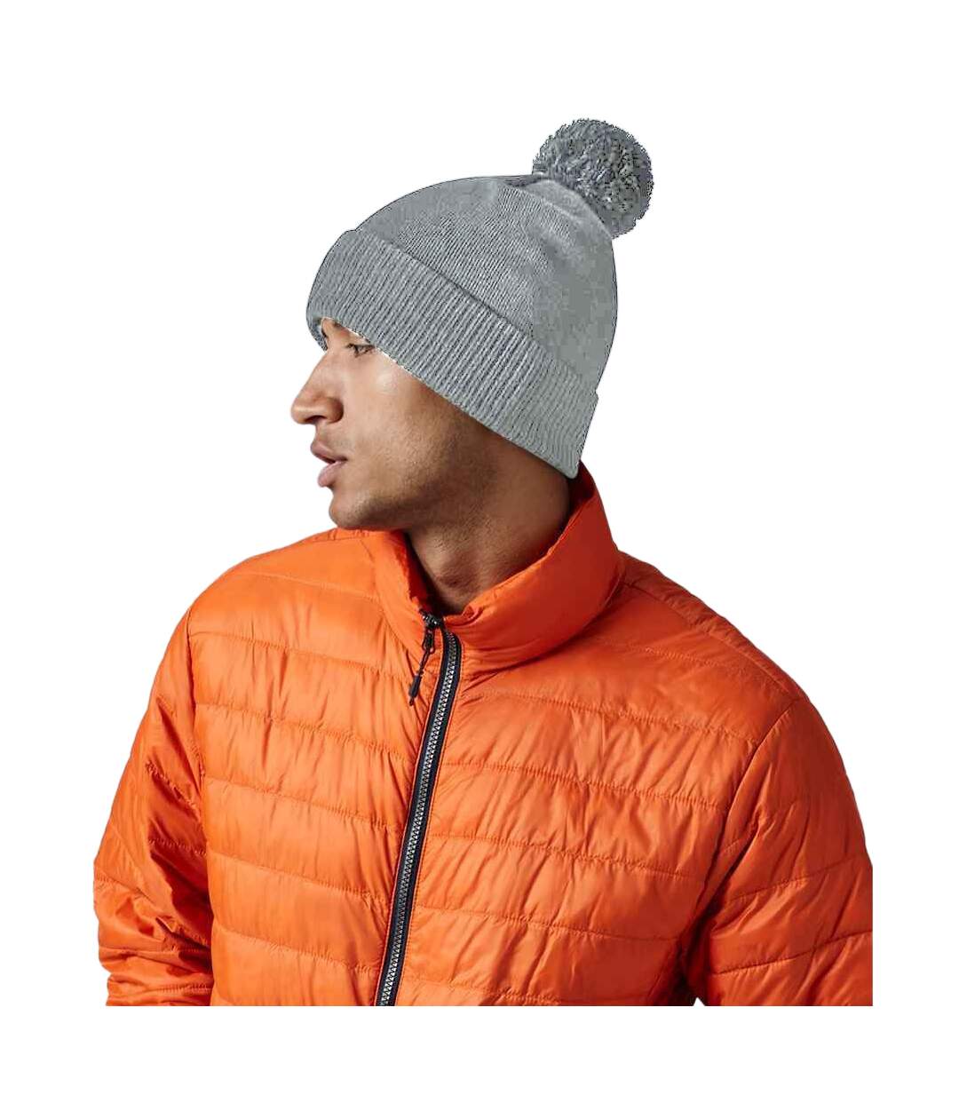 Water repellent snowstar beanie heather grey Beechfield-2