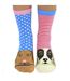 3 paires de chaussettes motif pattes de chiens pour dames-3