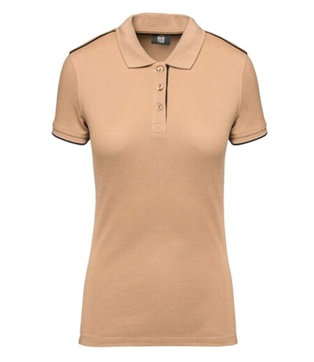 Polo professionnel DayToDay pour femme - WK271 - beige camel et noir