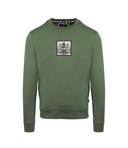 Mens Ribbed Sweatshirt Military Green Aquascutum
