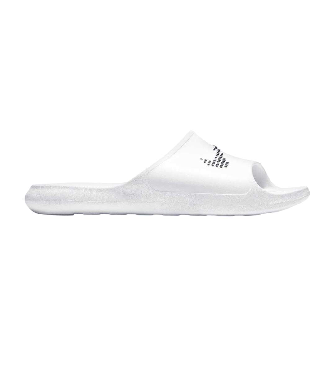 Mens Victori One Swoosh Sliders White Black Nike-1
