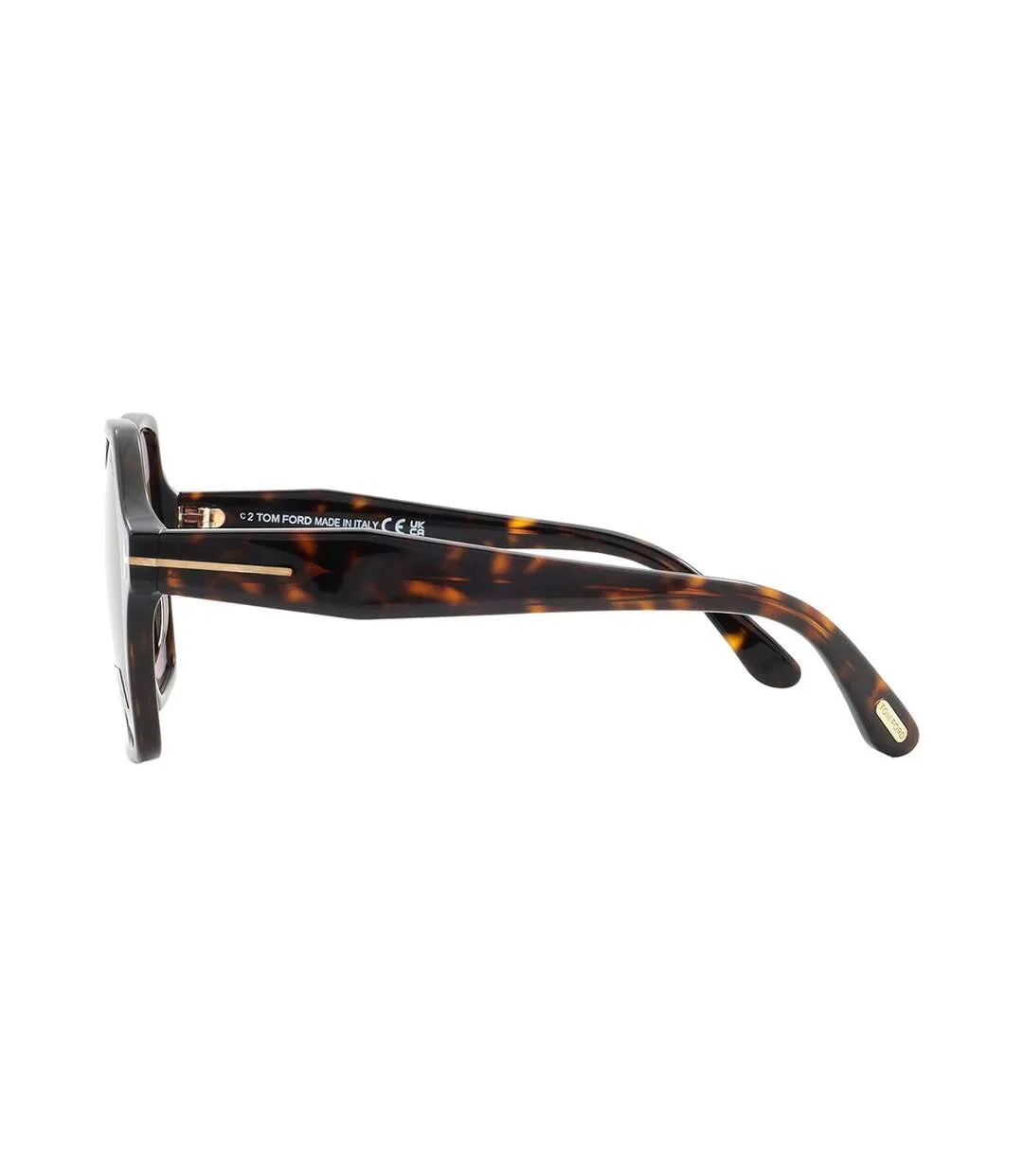 Womens/ladies Romy Hexagon Sunglasses One Size Dark Havana Brown Tom Ford-4