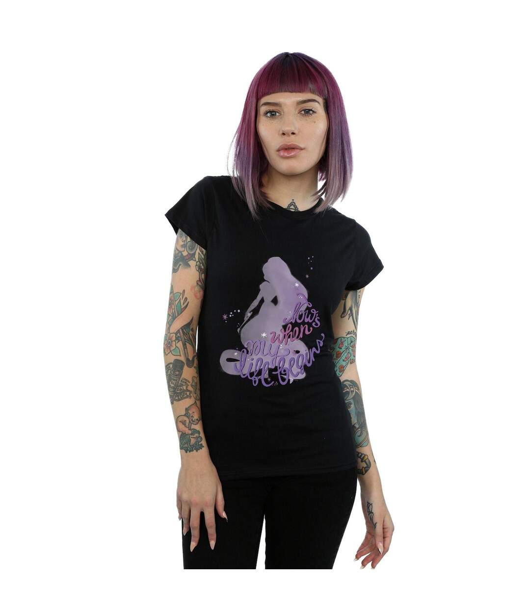 Disney T-shirt en coton Femmes/Ladies Tangled Now's When My Life Begins (Noir) - UTBI43821-2