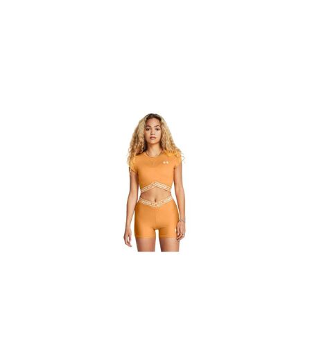 Womens/ladies Cross Logo Crop Top Orange Under Armour