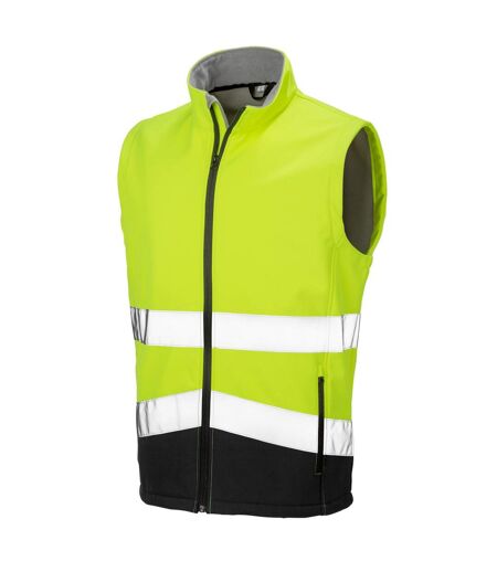 Safegard Mens Softshell Hi-Vis Vest (Fluorescent Yellow/Black) - UTBC5636