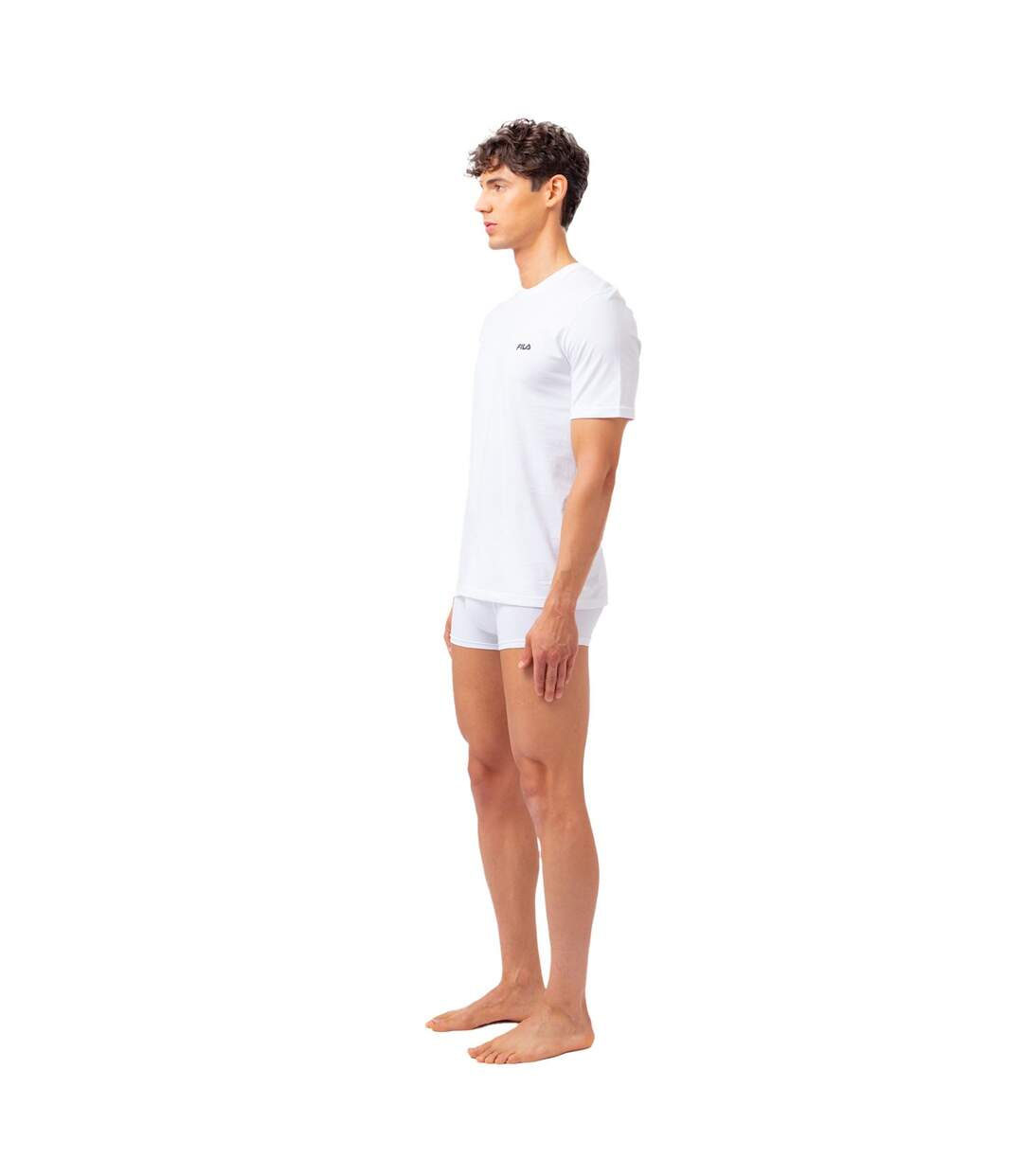 Lot de 2 Maillots de corps col rond homme en coton FU5053 Fila-5