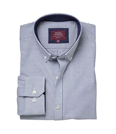 Brook Taverner Mens Lawrence Oxford Formal Shirt (Navy Stripe) - UTPC4650
