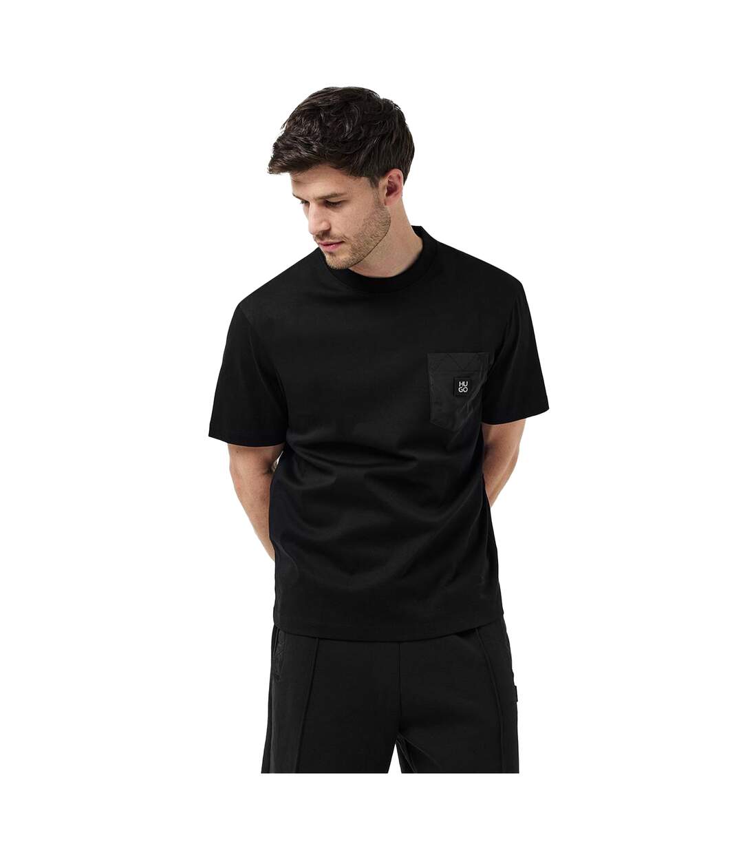 Mens Logo Regular T-shirt Black Hugo-4