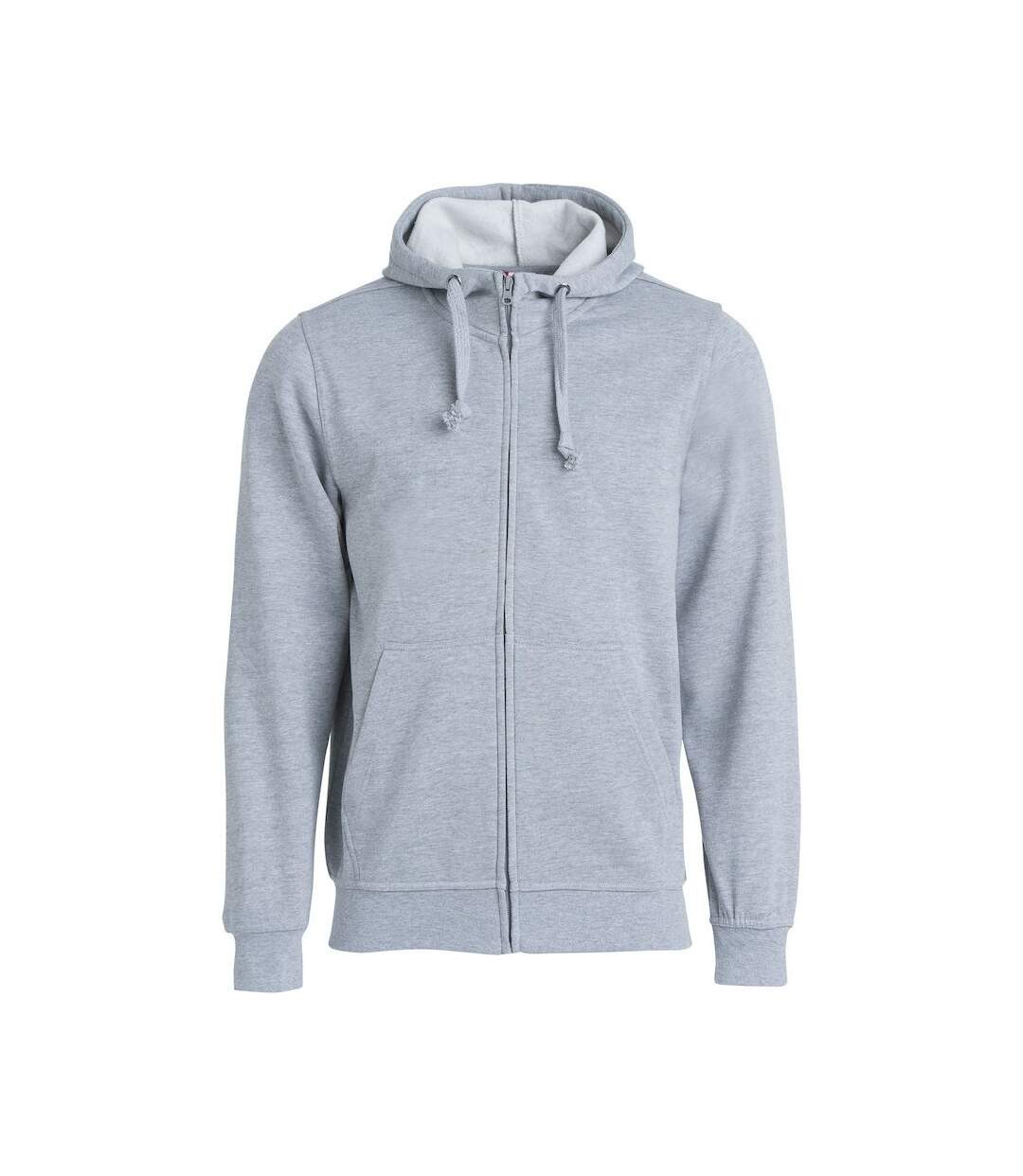 Veste à capuche basic homme gris chiné Clique-1